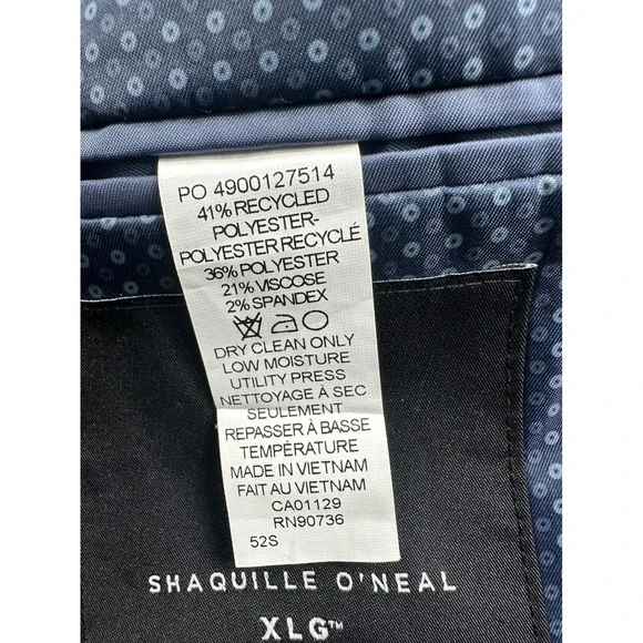 Shaquille Oneal XLG Mens Blue Plaid Suit Separate Blazer Jacket - Picture 7 of 12